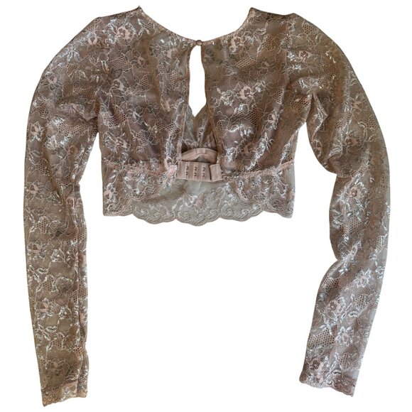EUC! VS Dream Angels Allure Evening Blush Shimmer Long Sleeve Bra Top Size XS - Picture 11 of 16